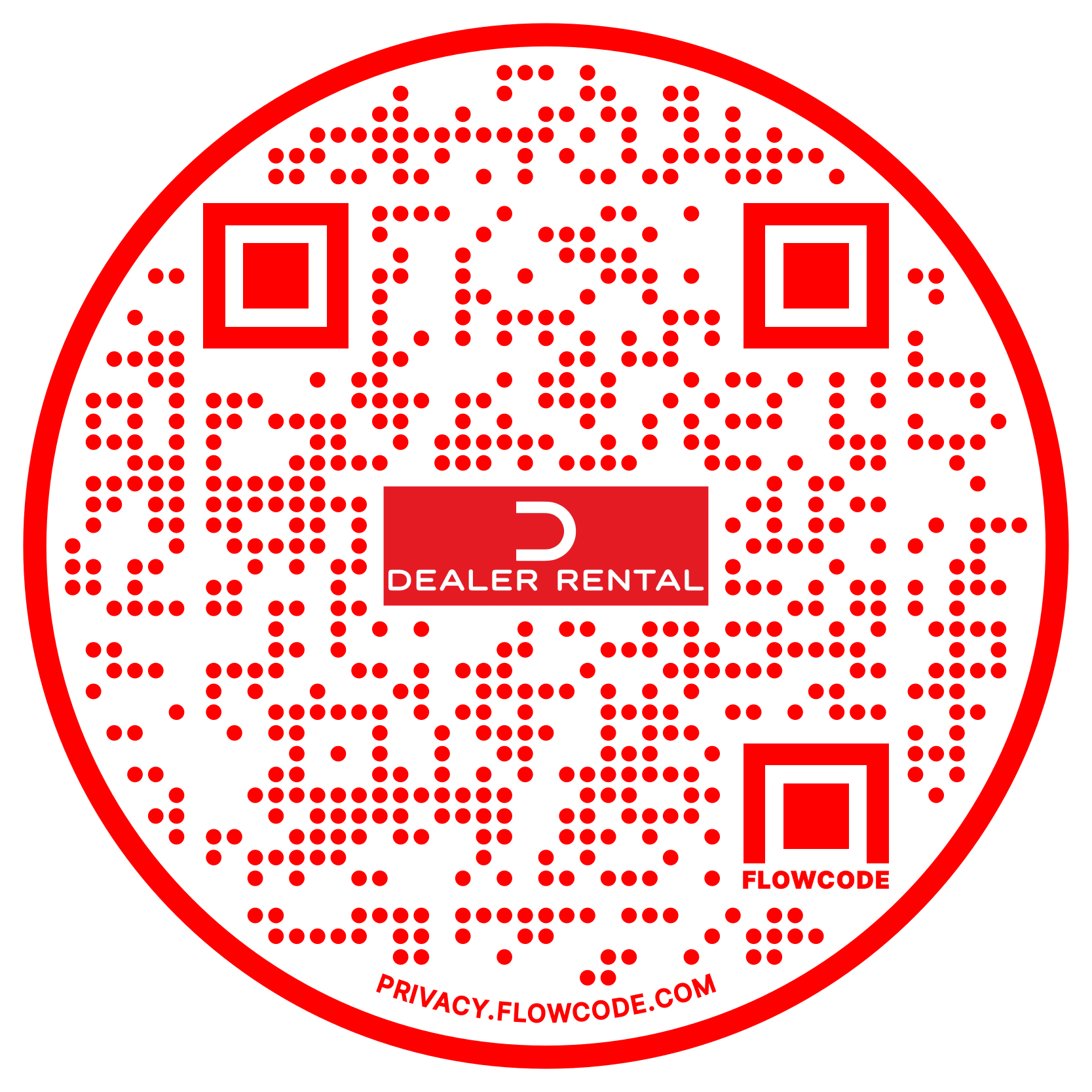 Dealer Rental red and white Flowcode QR code